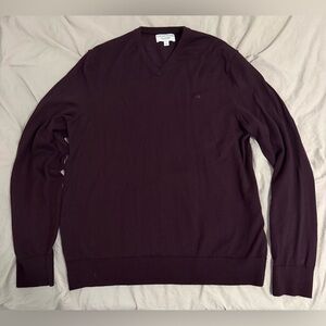 Calvin Klein Men's V-Neck Sweater - Maroon